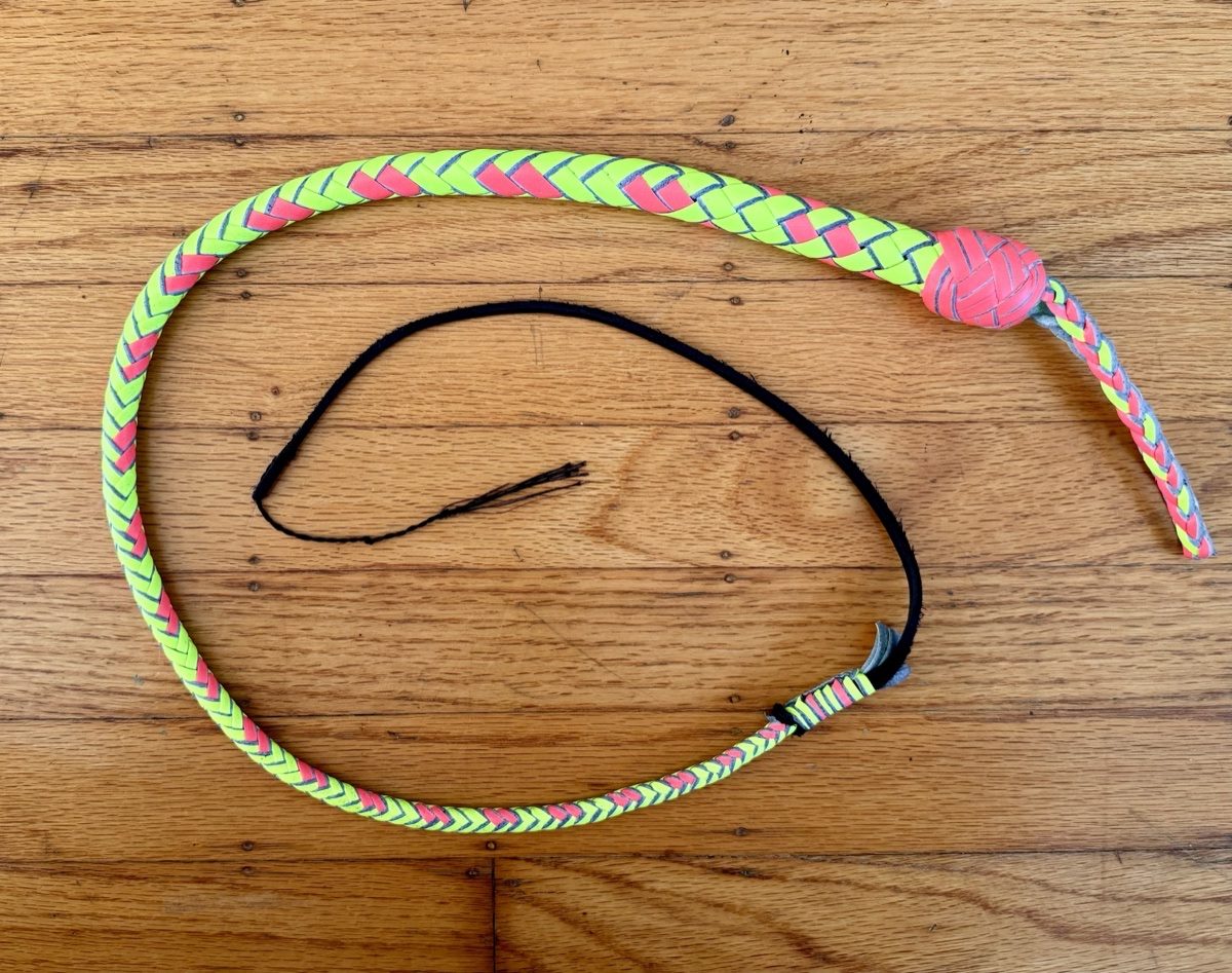 Neon Coral and Green Snake "Utility" Whip