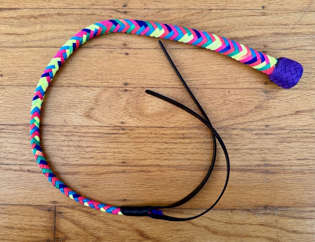 Rainbow Paracord Forked Dog Quirt